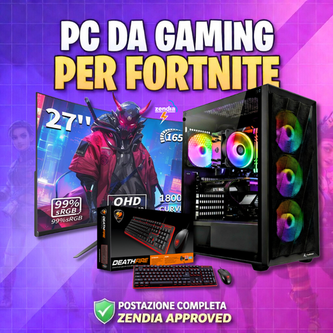PC GAMING per Fortnite | Postazione Completa con Monitor 27″