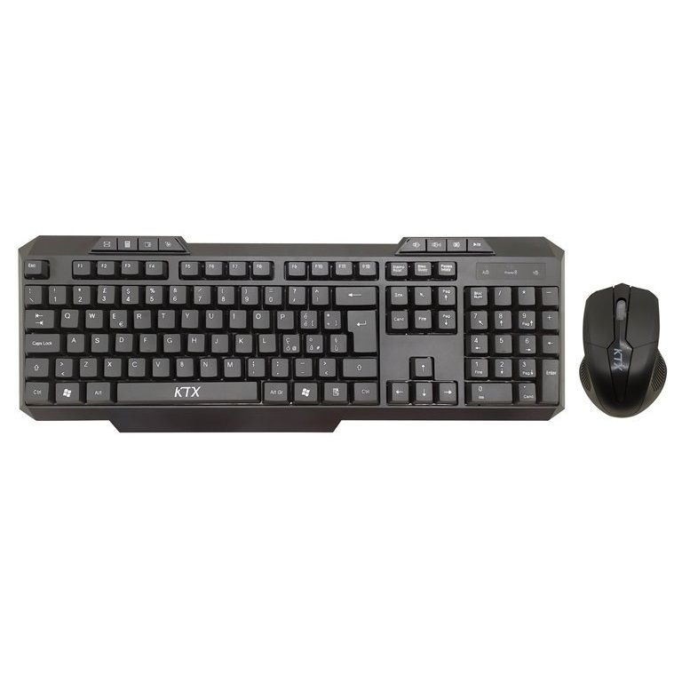 KTX KM-1105W | Kit tastiera e mouse | Wireless | Nero