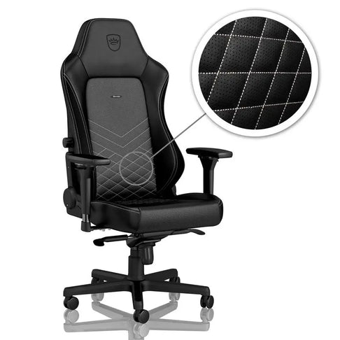 noblechairs HERO | Pelle PU | Nero/Platino | Braccioli 4D