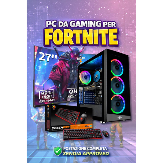 PC GAMING per Fortnite | Postazione Completa con Monitor 27″