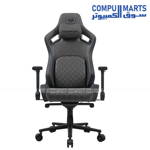 Cougar Defensor S | Jet Gray | Schienale reclinabile a 155° | Braccioli 4D