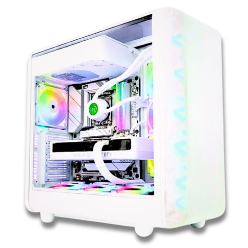 PC Gaming ZENDIA ZENITH con processore AMD Ryzen 7 9800X3D, scheda video NVIDIA RTX 5070 XT 16GB e illuminazione RGB.