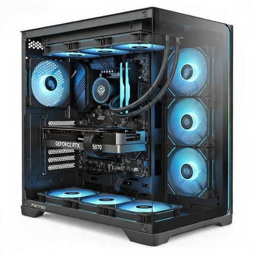 PC Gaming Zendia - ZENDIA QUASAR - PC Gaming | i7-14700K | Nvidia RTX 5070 (12 GB) | RAM 32 GB DDR5 | SSD 1000 GB NVMe | Dissipatore a Liquido 360 mm | Windows 11 Pro