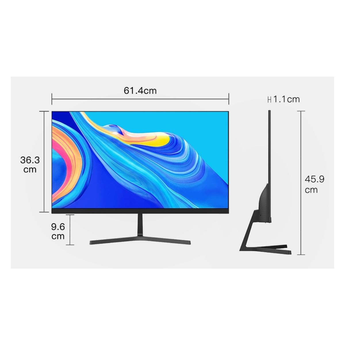 Monitor Ironware 27 pollici - dimensioni