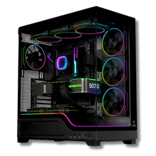 Computer desktop da gaming Zendia Jupiter, configurazione con RTX 5070, dissipatore a liquido e sistema operativo Windows 11 Pro.