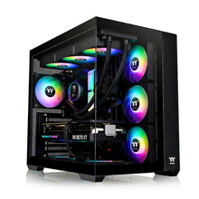 PC Gaming Zendia Orion con illuminazione LED RGB multicolor effetto arcobaleno, processore AMD Ryzen 9 9950X3D, scheda video AMD Radeon RX 9070 XT da 16 GB e dissipatore a liquido da 360 mm.