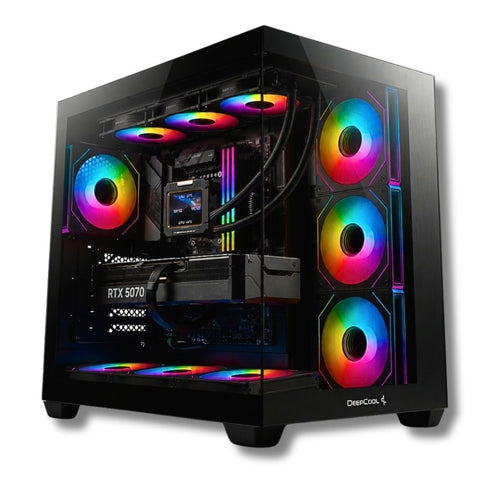 PC Gaming ZENDIA Sombrero con scheda video NVIDIA RTX 5070, processore AMD Ryzen 7 9800X3D e illuminazione RGB.