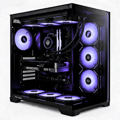 PC Gaming Zendia Whirlpool con illuminazione LED ARGB multicolor, processore i7-14700K e raffreddamento a liquido 360mm a vista