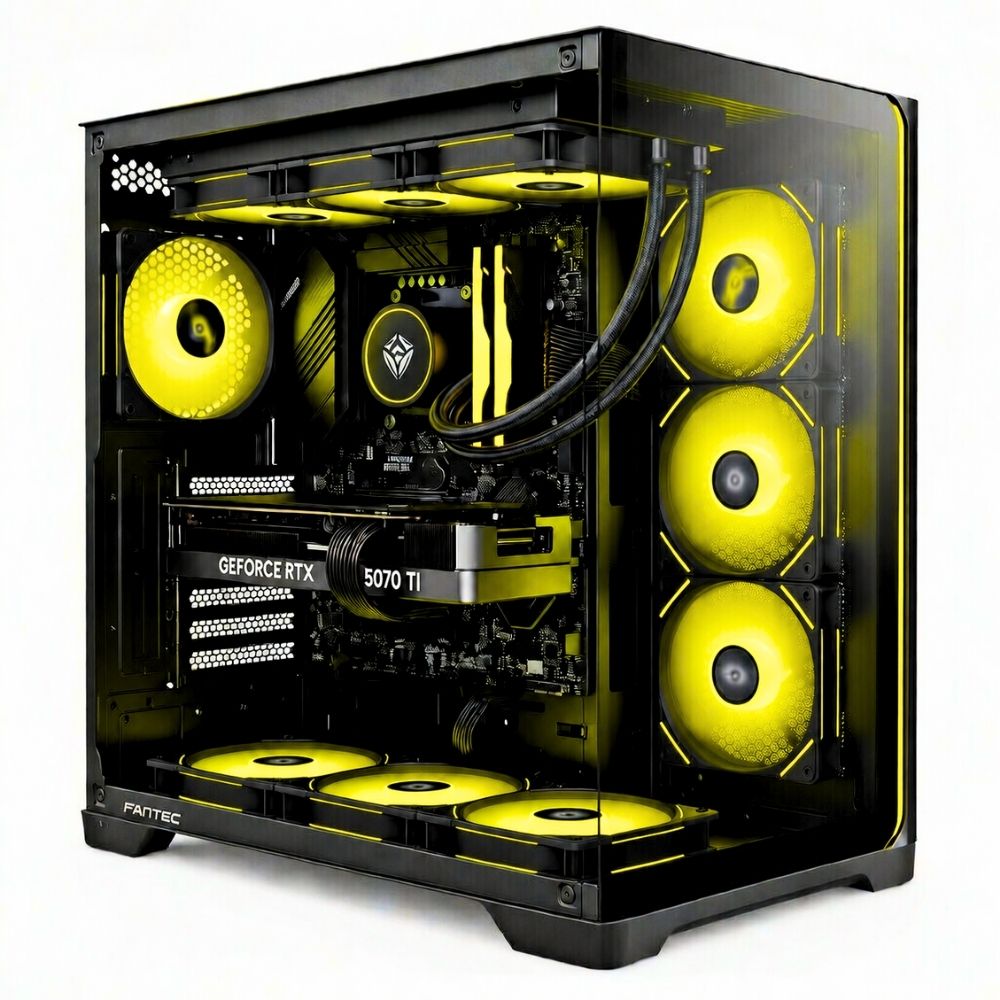 PC Gaming Zendia Whirlpool con illuminazione LED ARGB multicolor, processore i7-14700K e raffreddamento a liquido 360mm a vista