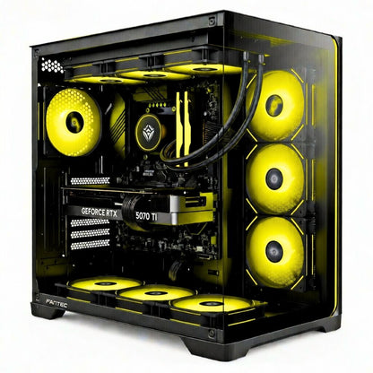 PC Gaming Zendia Whirlpool con illuminazione LED ARGB multicolor, processore i7-14700K e raffreddamento a liquido 360mm a vista